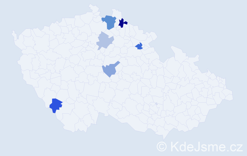 Příjmení: 'Koláš', počet výskytů 10 v celé ČR