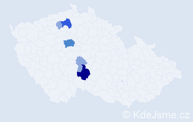 Příjmení: 'Cechnerová', počet výskytů 13 v celé ČR