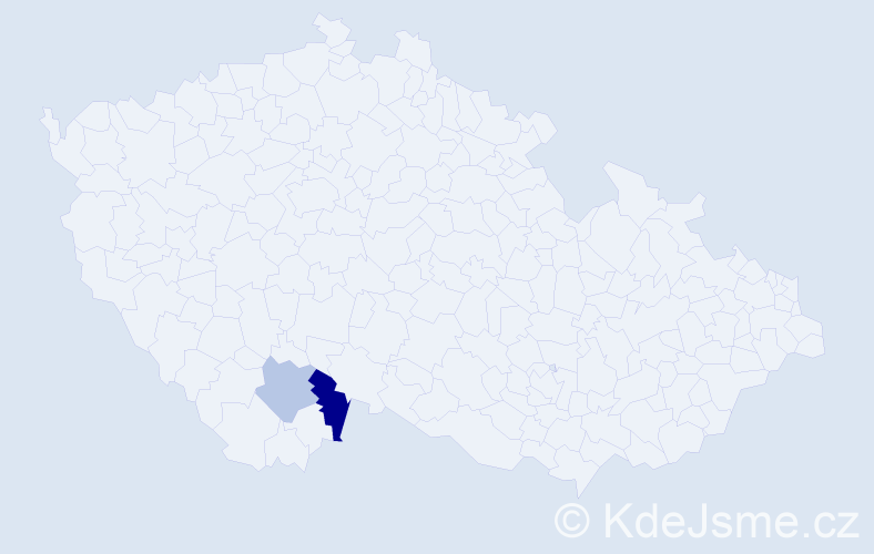 Příjmení: 'Eisengruber', počet výskytů 3 v celé ČR