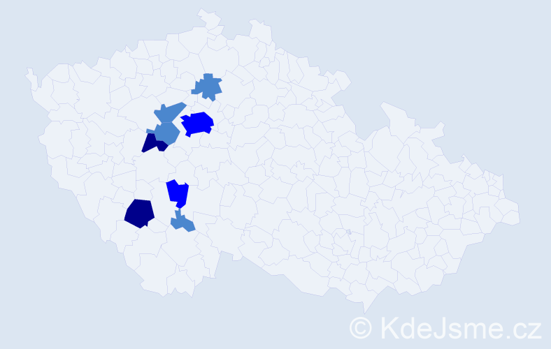 Příjmení: 'Kluiberová', počet výskytů 14 v celé ČR