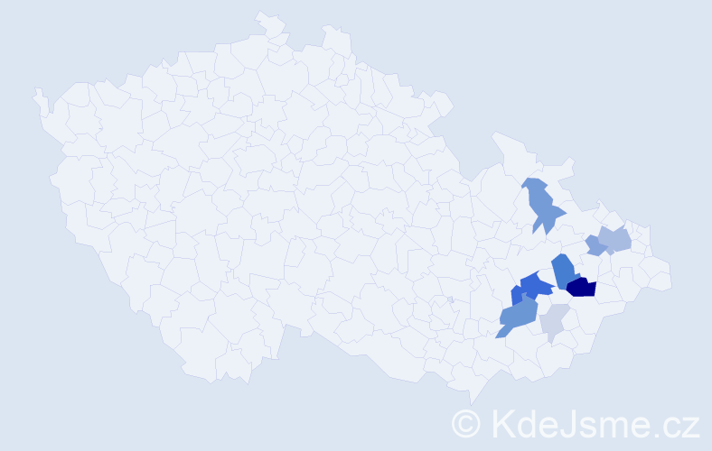 Příjmení: 'Kundrátek', počet výskytů 30 v celé ČR