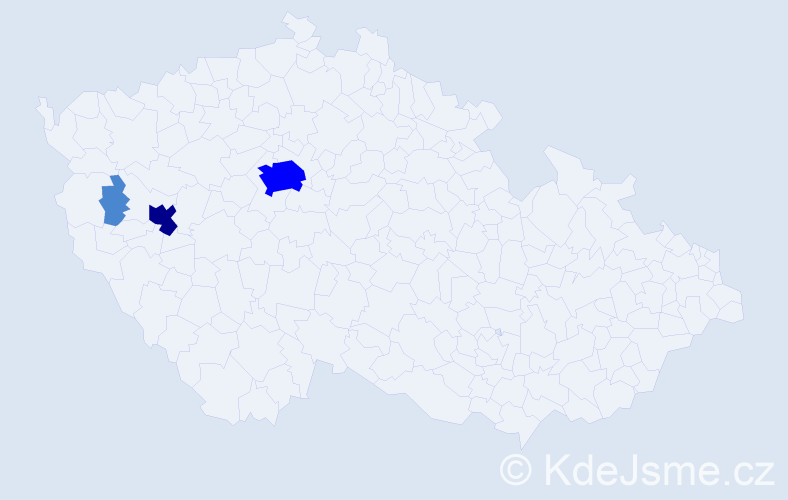 Příjmení: 'Kemka', počet výskytů 6 v celé ČR