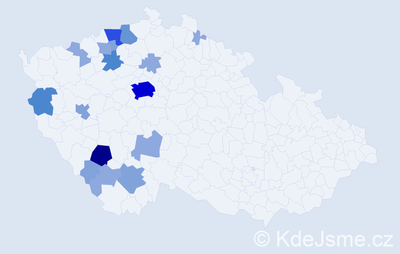 Příjmení: 'Smil', počet výskytů 45 v celé ČR