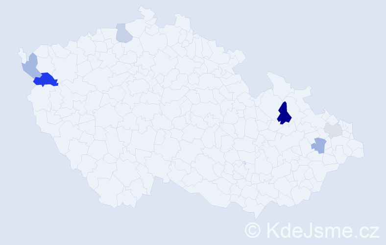 Příjmení: 'Galyasová', počet výskytů 8 v celé ČR