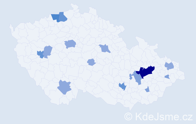 Příjmení: 'Bezlojová', počet výskytů 33 v celé ČR