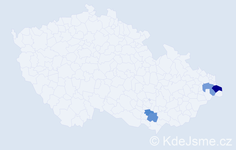 Příjmení: 'Barnovská', počet výskytů 8 v celé ČR
