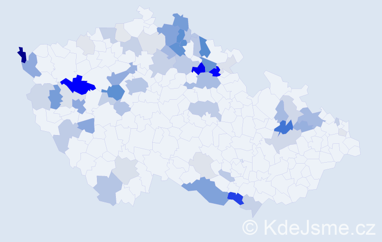 Příjmení: 'Marxová', počet výskytů 201 v celé ČR
