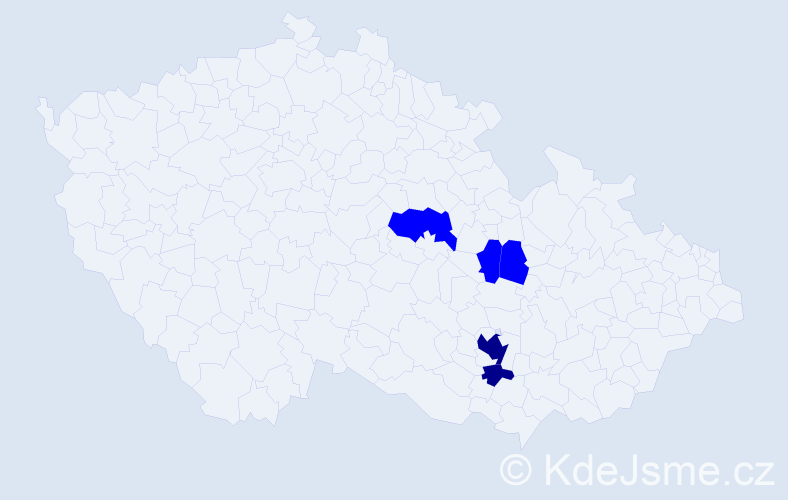 Příjmení: 'Mikolinová', počet výskytů 7 v celé ČR