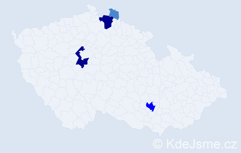 Příjmení: 'Kedaj', počet výskytů 9 v celé ČR