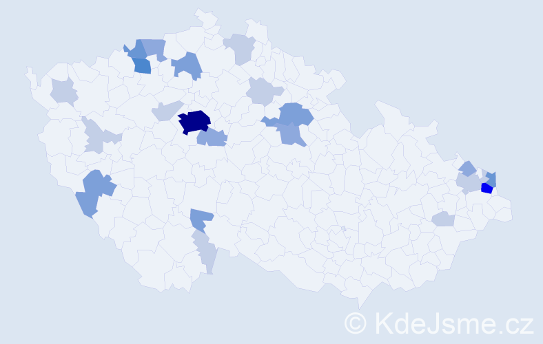 Příjmení: 'Stefan', počet výskytů 62 v celé ČR