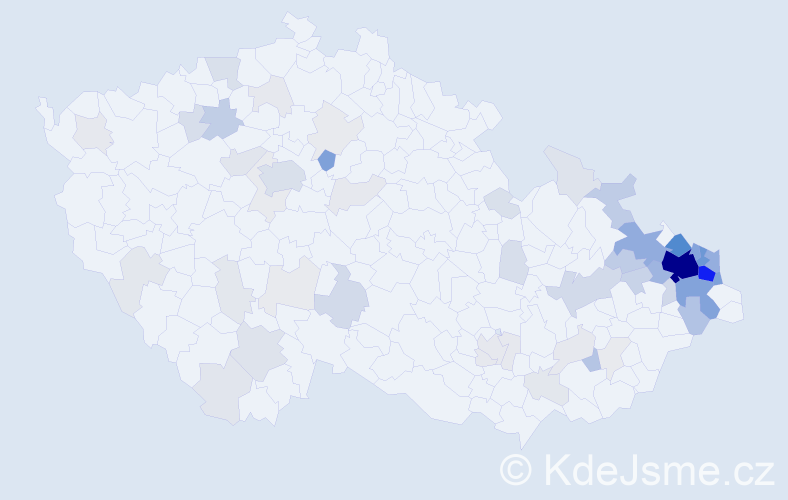 Příjmení: 'Pastrňáková', počet výskytů 329 v celé ČR
