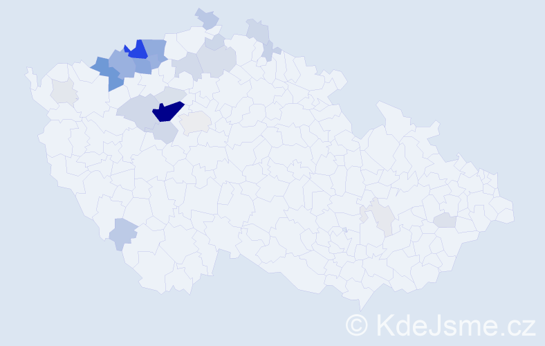 Příjmení: 'Ridaj', počet výskytů 119 v celé ČR