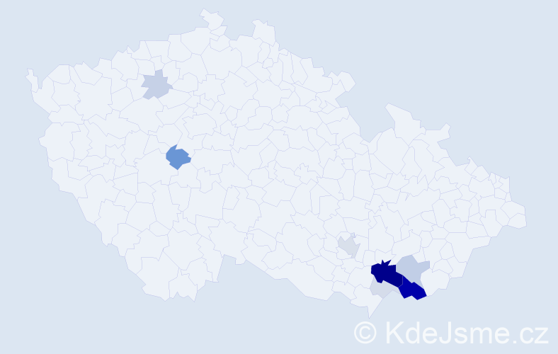 Příjmení: 'Klobáska', počet výskytů 34 v celé ČR