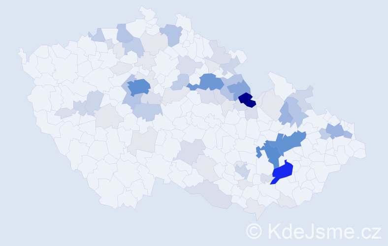 Příjmení: 'Barnetová', počet výskytů 271 v celé ČR