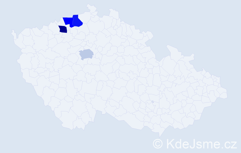 Příjmení: 'Zwick', počet výskytů 4 v celé ČR