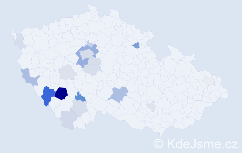 Příjmení: 'Knetl', počet výskytů 67 v celé ČR