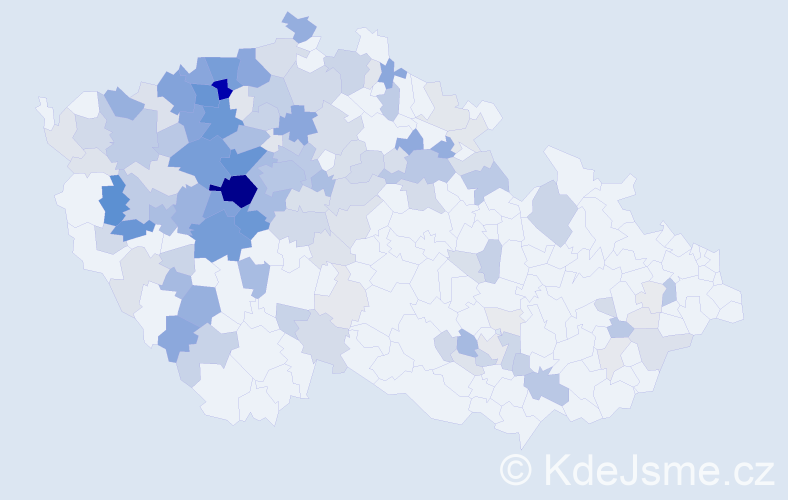 Příjmení: 'Patera', počet výskytů 715 v celé ČR