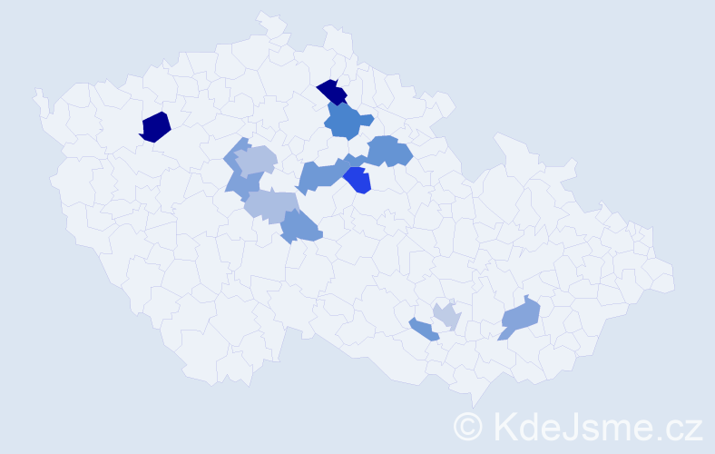 Příjmení: 'Miffek', počet výskytů 41 v celé ČR