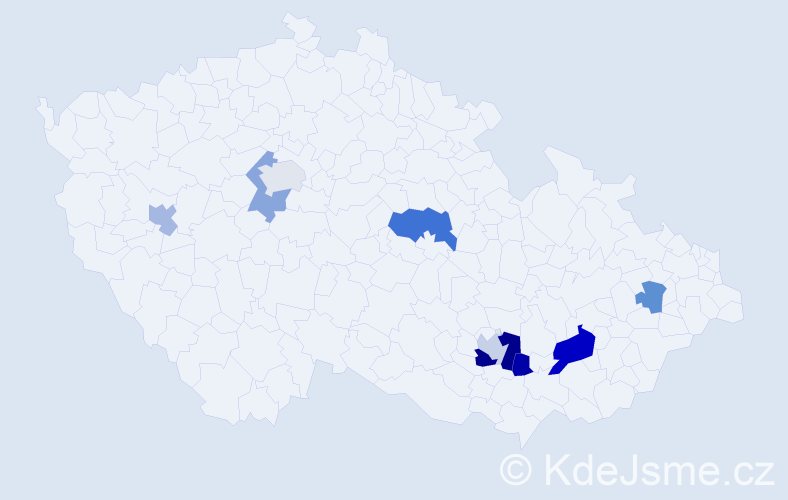 Příjmení: 'Rossiová', počet výskytů 14 v celé ČR