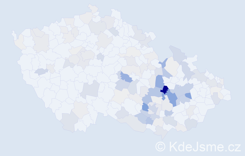 Příjmení: 'Antl', počet výskytů 389 v celé ČR