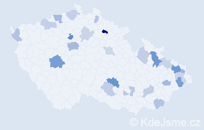 Příjmení: 'Vasilová', počet výskytů 56 v celé ČR