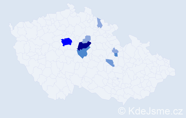 Příjmení: 'Melezinek', počet výskytů 21 v celé ČR
