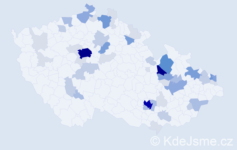 Příjmení: 'Kristen', počet výskytů 181 v celé ČR