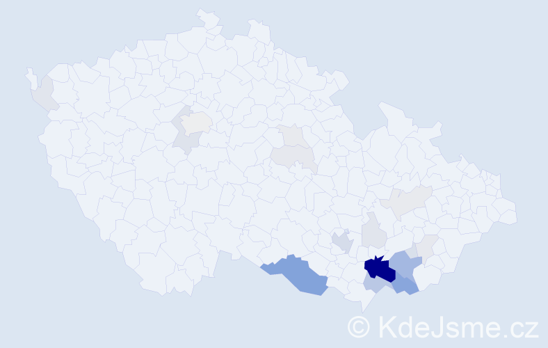 Příjmení: 'Blahynka', počet výskytů 78 v celé ČR