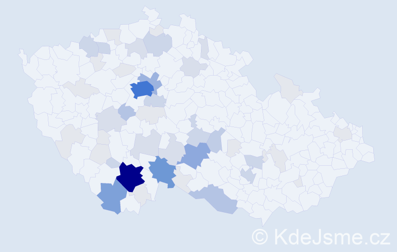 Příjmení: 'Vobrová', počet výskytů 169 v celé ČR