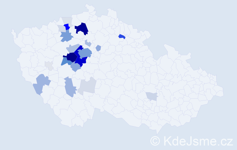 Příjmení: 'Slabochová', počet výskytů 120 v celé ČR