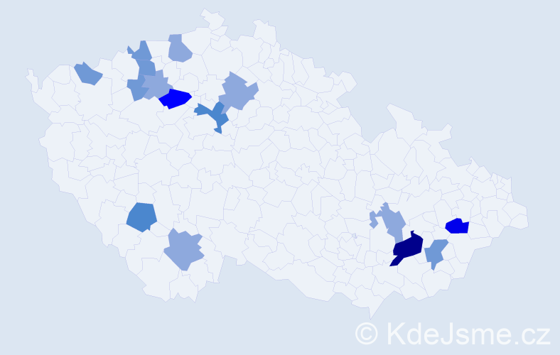 Příjmení: 'Ešlerová', počet výskytů 36 v celé ČR