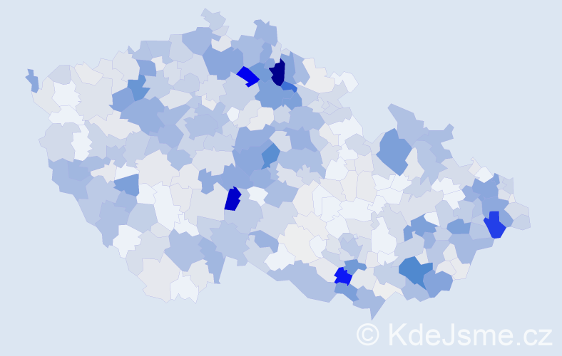 Příjmení: 'Zajíc', počet výskytů 2186 v celé ČR