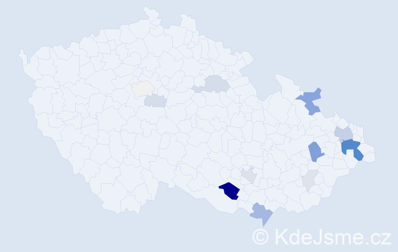 Příjmení: 'Rumianová', počet výskytů 43 v celé ČR