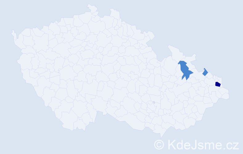 Příjmení: 'Vanot', počet výskytů 5 v celé ČR