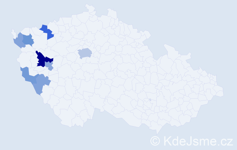 Příjmení: 'Vochocová', počet výskytů 19 v celé ČR