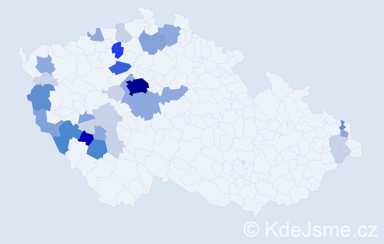 Příjmení: 'Chod', počet výskytů 95 v celé ČR