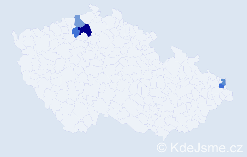 Příjmení: 'Csato', počet výskytů 12 v celé ČR