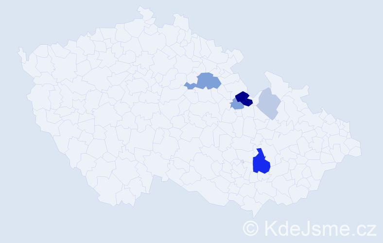 Příjmení: 'Kotizová', počet výskytů 15 v celé ČR