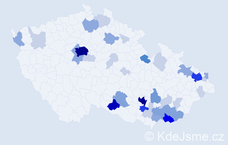 Příjmení: 'Nejedlík', počet výskytů 112 v celé ČR