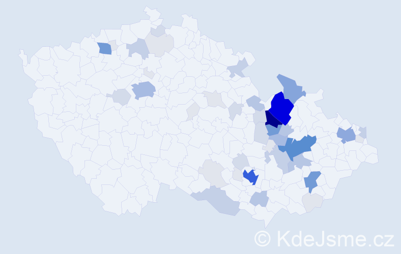 Příjmení: 'Plhák', počet výskytů 208 v celé ČR