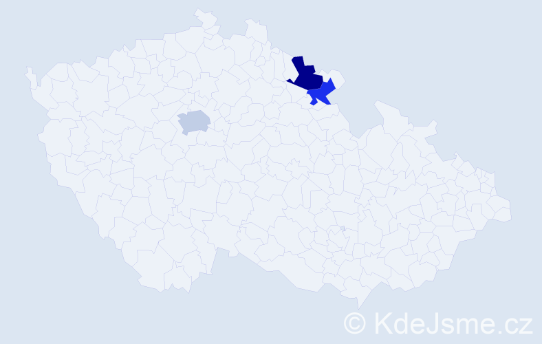 Příjmení: 'Bohuslavská', počet výskytů 8 v celé ČR