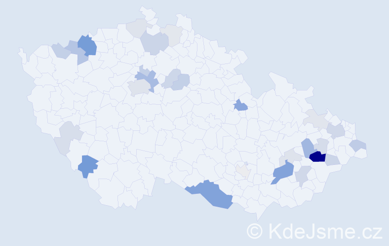 Příjmení: 'Pořická', počet výskytů 80 v celé ČR