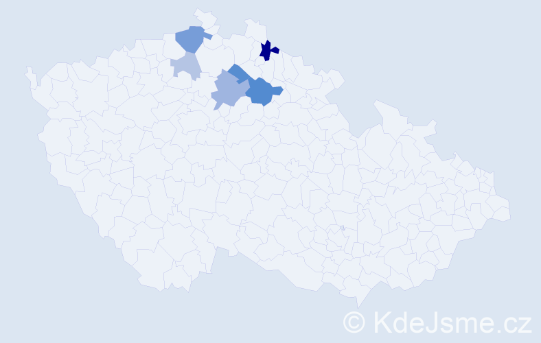 Příjmení: 'Krajcsovics', počet výskytů 13 v celé ČR