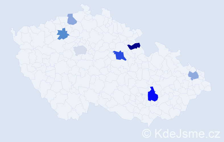 Příjmení: 'Miklósová', počet výskytů 12 v celé ČR