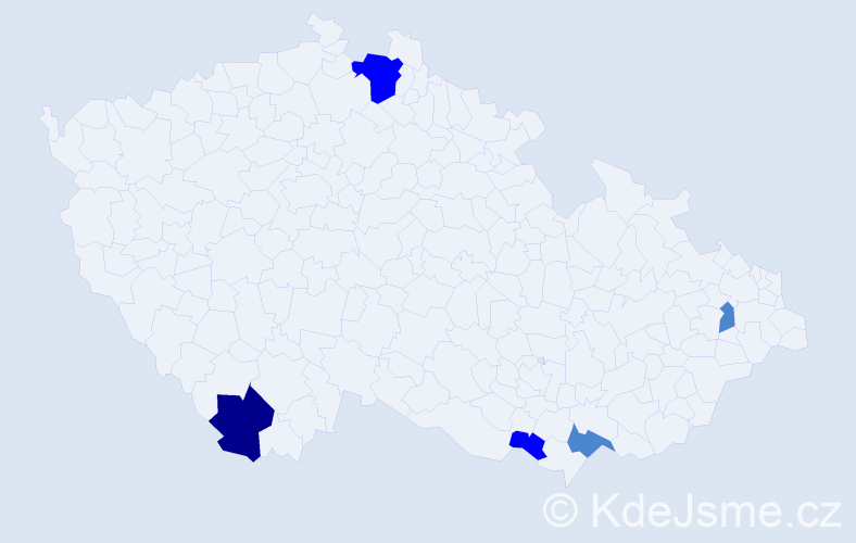 Příjmení: 'Vajayová', počet výskytů 9 v celé ČR