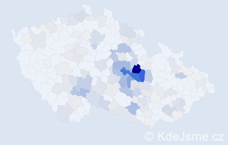 Příjmení: 'Pavliš', počet výskytů 592 v celé ČR
