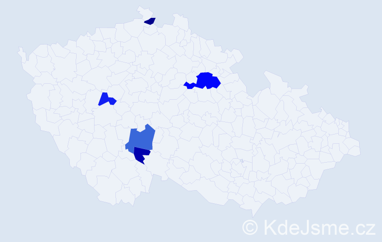 Příjmení: 'Kavalská', počet výskytů 9 v celé ČR