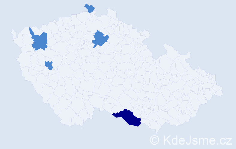 Příjmení: 'Than', počet výskytů 7 v celé ČR