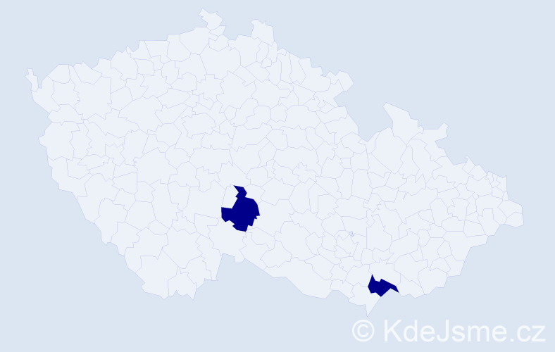 Příjmení: 'Moskovčák', počet výskytů 2 v celé ČR