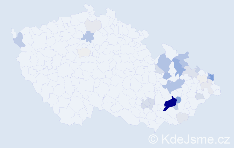 Příjmení: 'Majdová', počet výskytů 107 v celé ČR